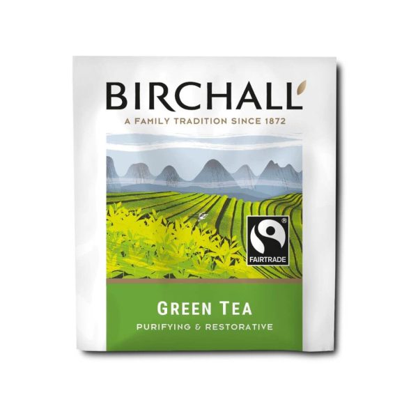 birchall green tea tagged enveloped tea bags