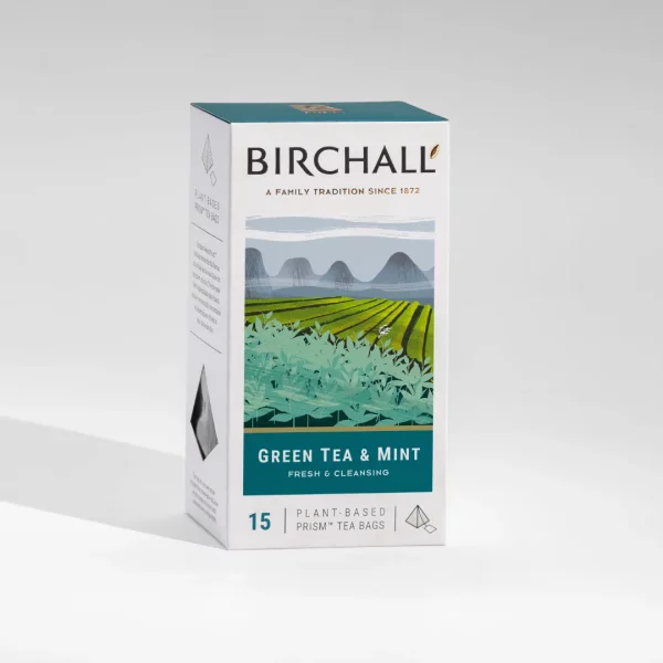 Birchall Green Tea and Mint 15 Prism Tea Bags