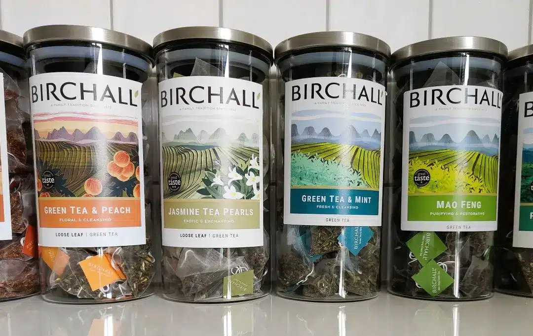 Birchall Tea Prism Tea Bags Green Tea Selection Best Green Tea Companies Tea Jars