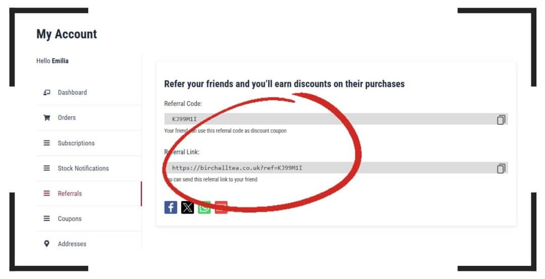 referral link refer a friend get free tea for you and your friend